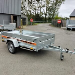 Remolque de carga BOG723 de 1 eje 233 x 132 cm – Chasis reforzado galvanizado en caliente, 500/750 kg