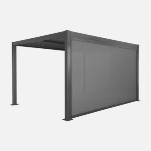 Pérgola bioclimática 3x4m de aluminio y acero + toldo 4m